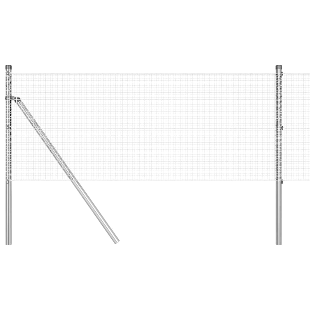 vidaXL Welded Wire Fence Ground Fix 100 x 0.6 m Galvanised Steel 2
