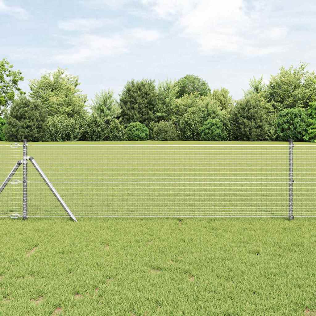 vidaXL Welded Wire Fence Ground Fix 100 x 0.8 m Galvanised Steel Mesh 1