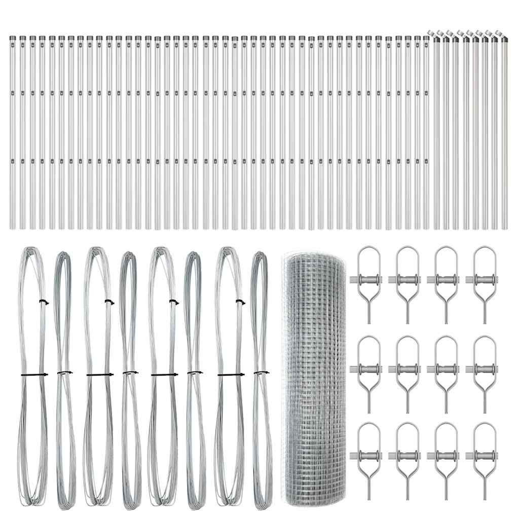 vidaXL Welded Wire Fence Ground Fix 100 x 0.8 m Galvanised Steel Mesh 5