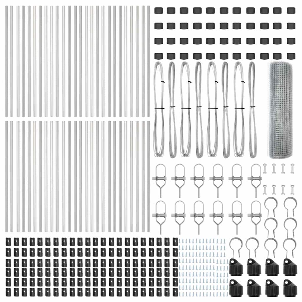 vidaXL Welded Wire Fence Ground Fix 100 x 0.8 m Galvanised Steel Mesh 6