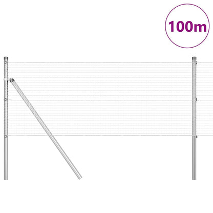 vidaXL Welded Wire Fence Ground Fix 100 x 0.8 m Galvanised Steel Mesh 3