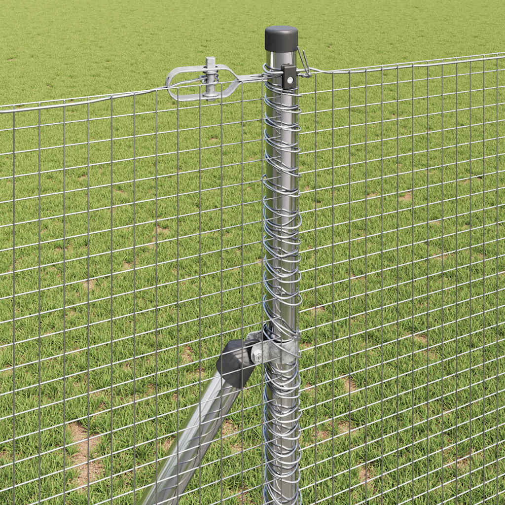 vidaXL Welded Wire Fence Ground Fix 100 x 1 m Galvanised Steel Silver 4