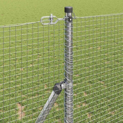 vidaXL Welded Wire Fence Ground Fix 100 x 1 m Galvanised Steel Silver 4