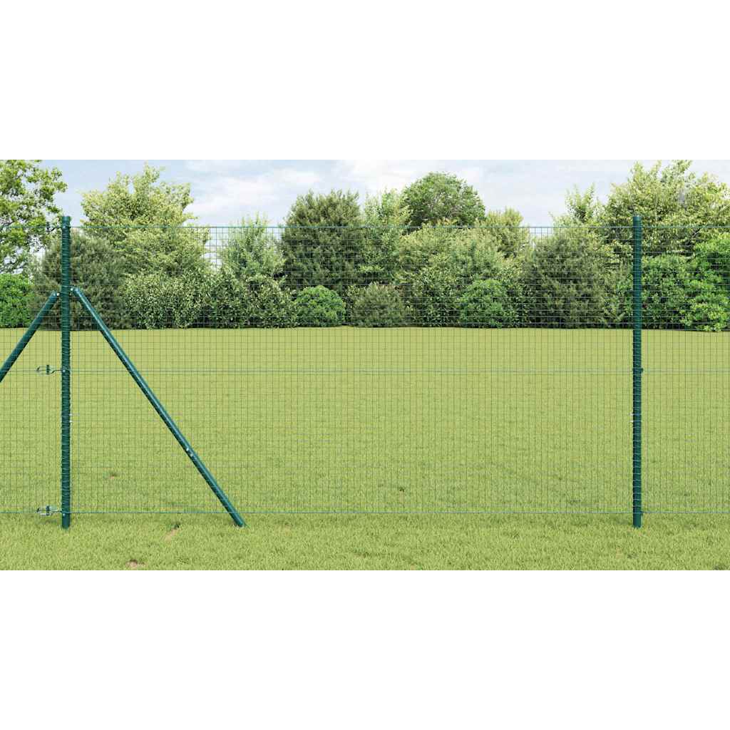 Welded Wire Fence Ground Fix 10 x 1 m PVC-Coated Steel Green mesh Size 2.5 x 2.5 cm mesh 1 m