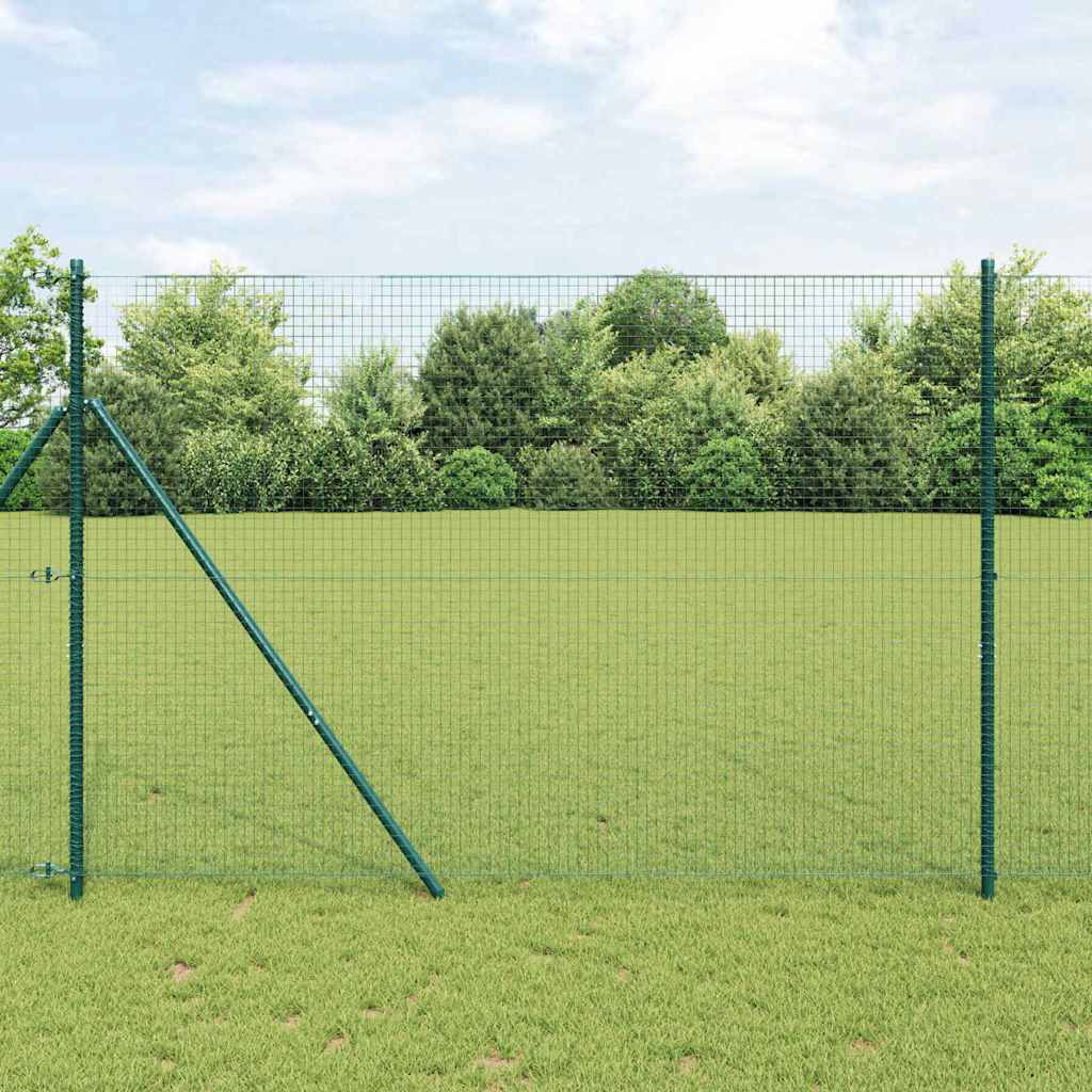 Welded Wire Fence Ground Fix 10 x 1 m PVC-Coated Steel Green mesh Size 2.5 x 2.5 cm mesh 1.5 m
