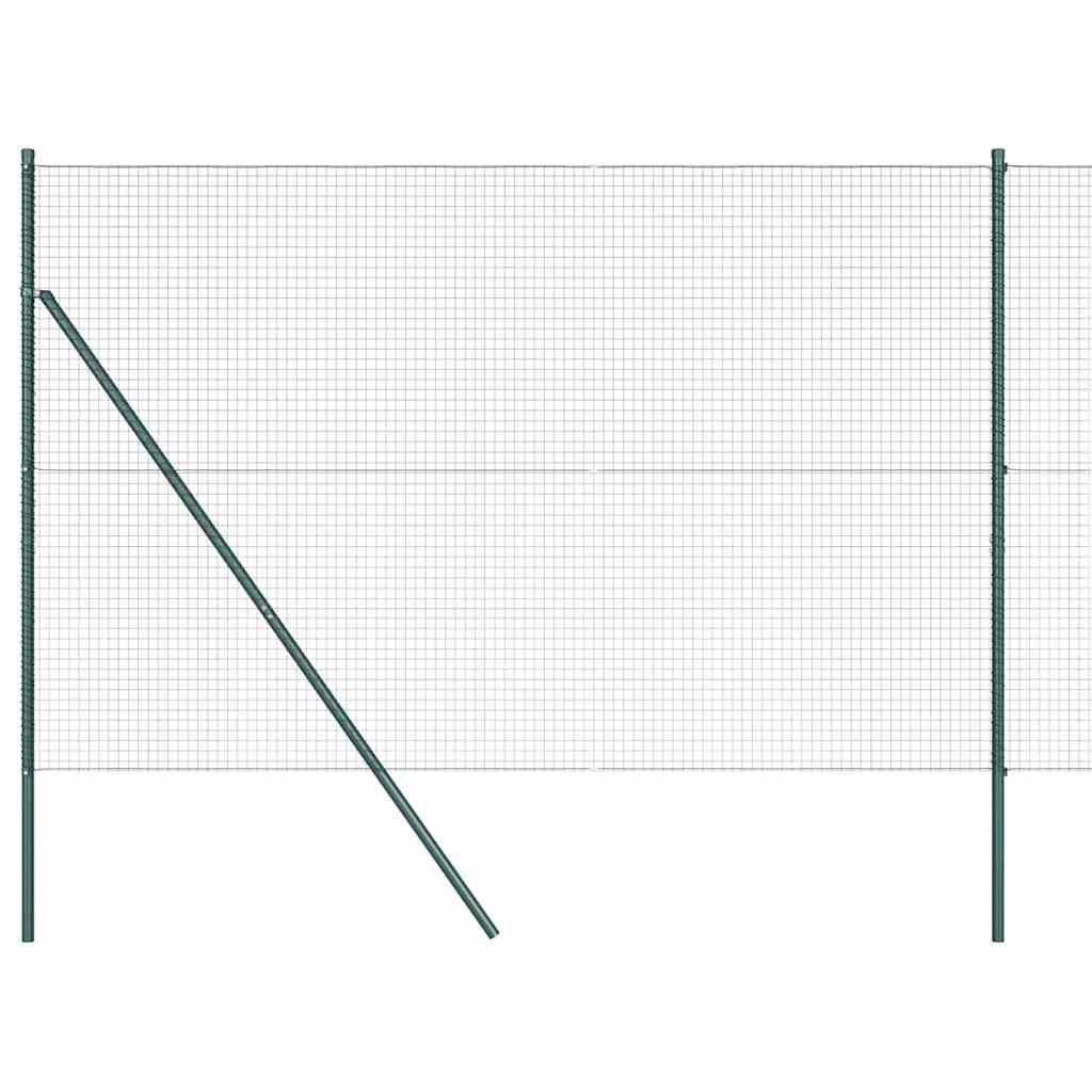 Welded Wire Fence Ground Fix 10 x 1 m PVC-Coated Steel Green mesh Size 2.5 x 2.5 cm mesh 1.5 m