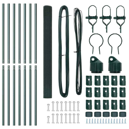 Welded Wire Fence Ground Fix 10 x 1 m PVC-Coated Steel Green mesh Size 2.5 x 2.5 cm mesh 1.5 m