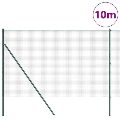 Welded Wire Fence Ground Fix 10 x 1 m PVC-Coated Steel Green mesh Size 2.5 x 2.5 cm mesh 1.5 m