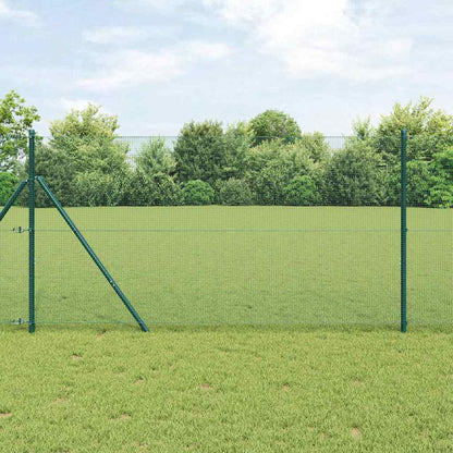vidaXL Welded Wire Fence Ground Fix 50 x 1.2 m PVC-Coated Steel Green 1