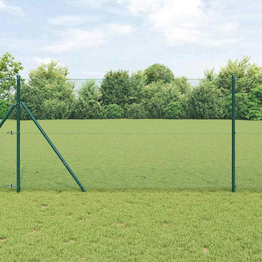 vidaXL Welded Wire Fence Ground Fix 50 x 1.2 m PVC-Coated Steel Green 1