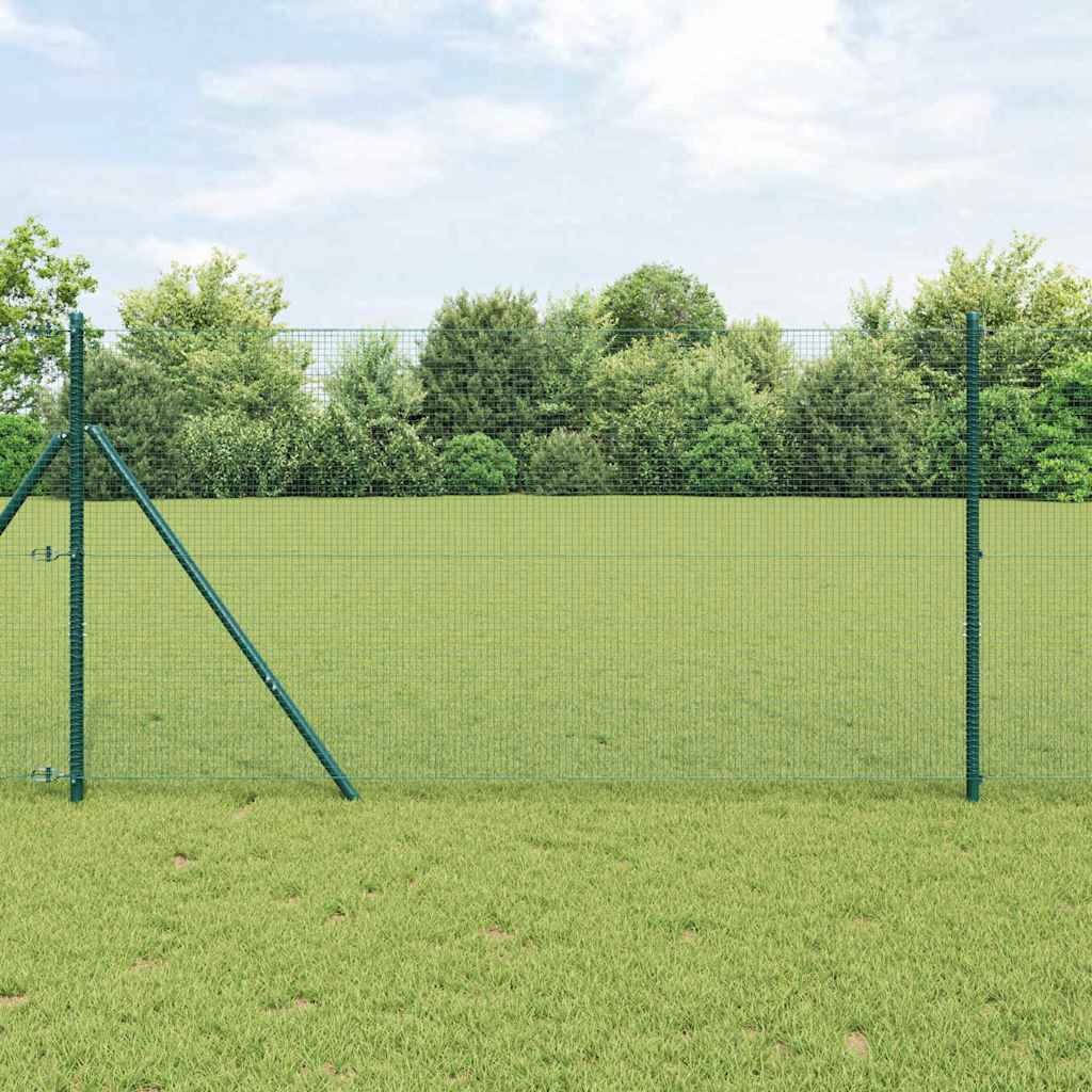 vidaXL Welded Wire Fence Ground Fix 50 x 1.2 m PVC-Coated Steel Green 1