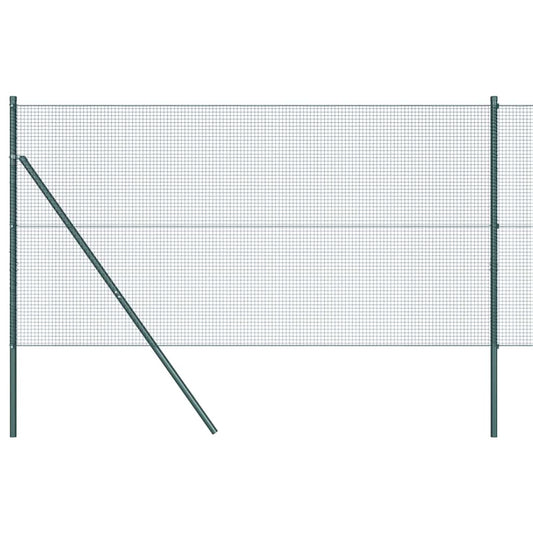 vidaXL Welded Wire Fence Ground Fix 50 x 1.2 m PVC-Coated Steel Green 2