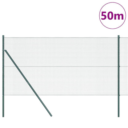 vidaXL Welded Wire Fence Ground Fix 50 x 1.2 m PVC-Coated Steel Green 3