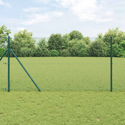 vidaXL Welded Wire Fence Ground Fix 50 x 1.4 m PVC-Coated Steel Green 1