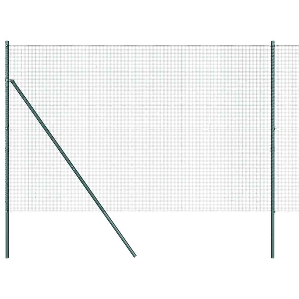vidaXL Welded Wire Fence Ground Fix 50 x 1.5 m PVC-Coated Steel Green 2