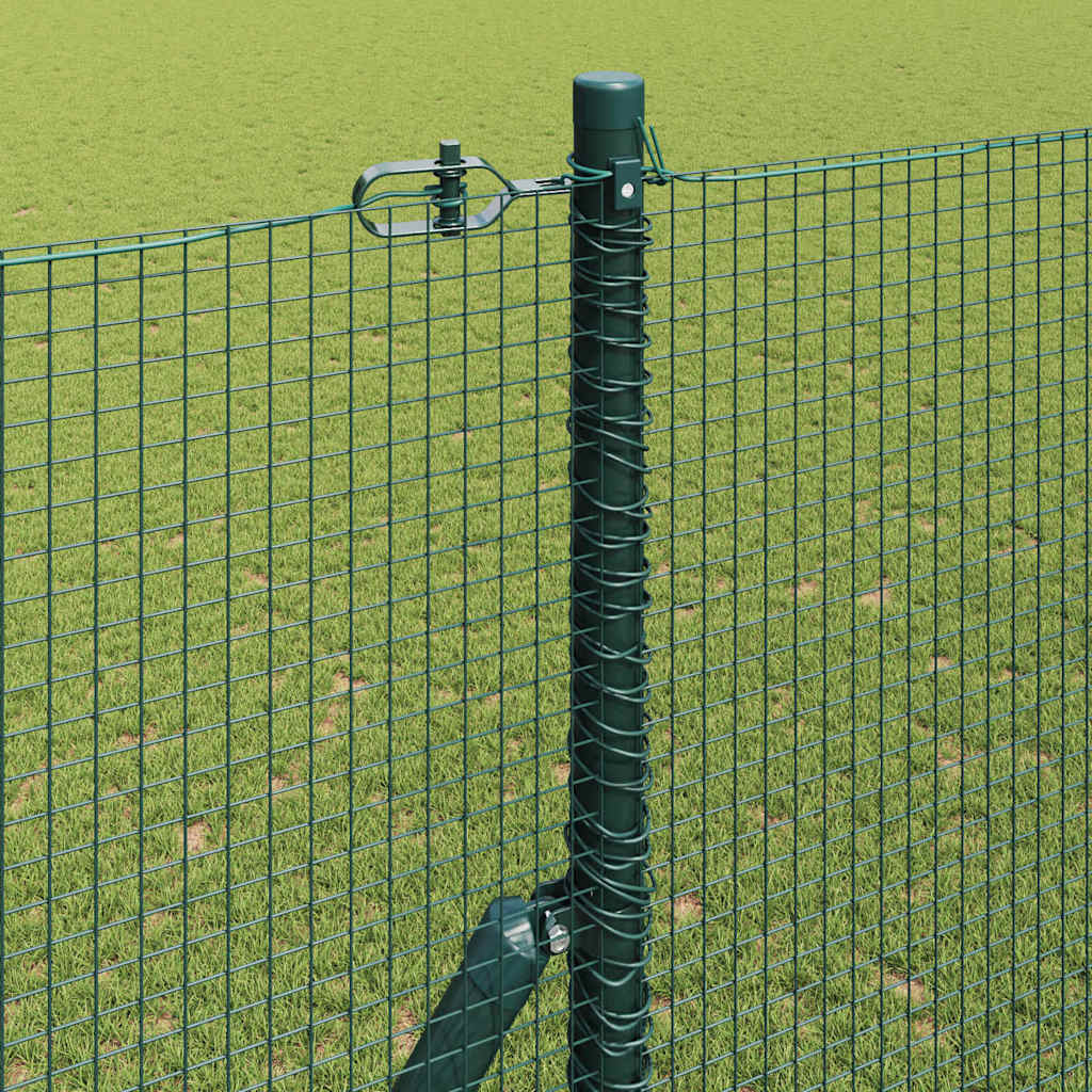 vidaXL Welded Wire Fence Ground Fix 50 x 1.5 m PVC-Coated Steel Green 4
