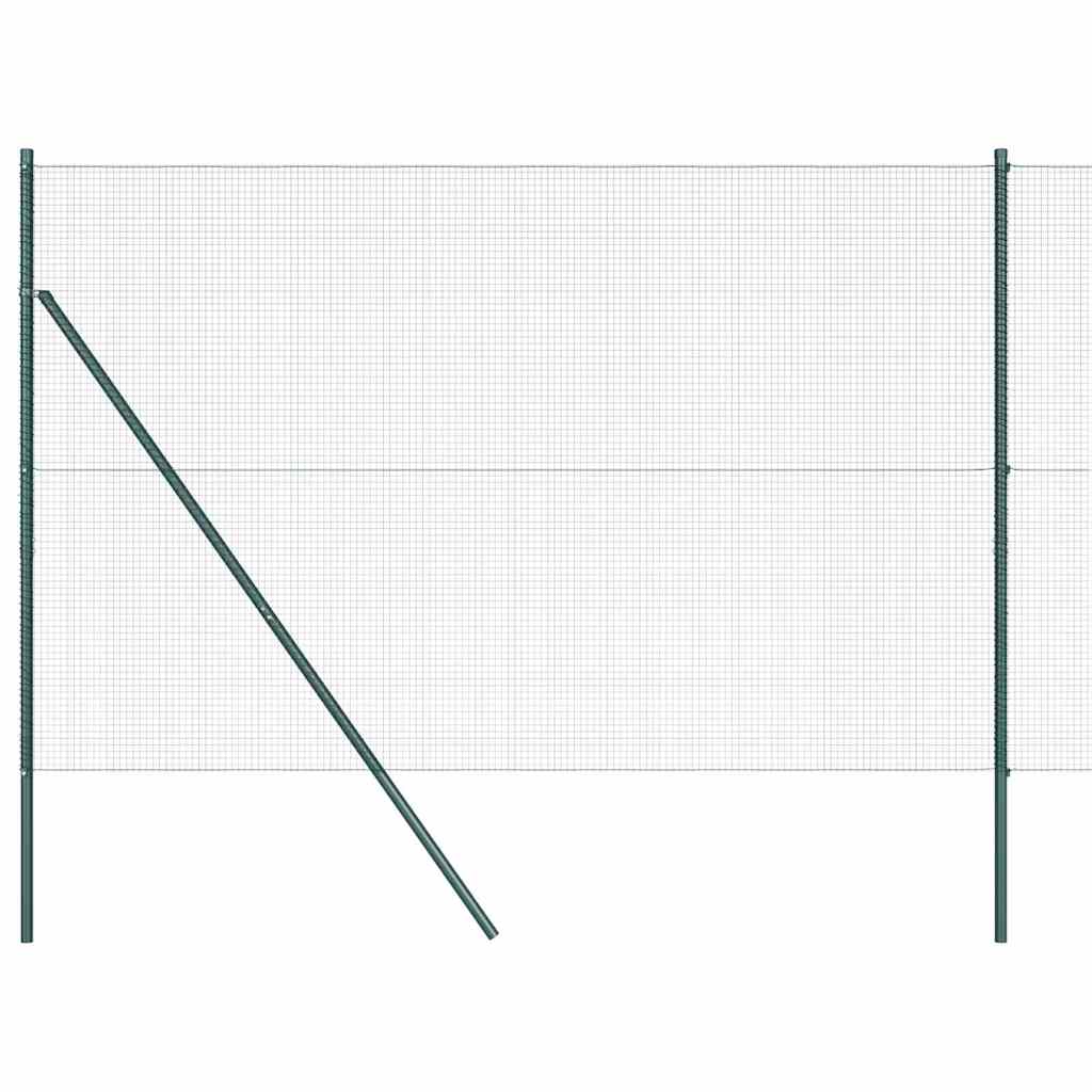 vidaXL Welded Wire Fence Ground Fix 50 x 1.5 m PVC-Coated Steel Green 2