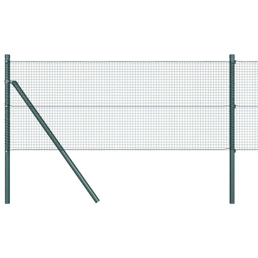 vidaXL Welded Wire Fence Ground Fix 100 x 0.8 m PVC-Coated Steel Green 2