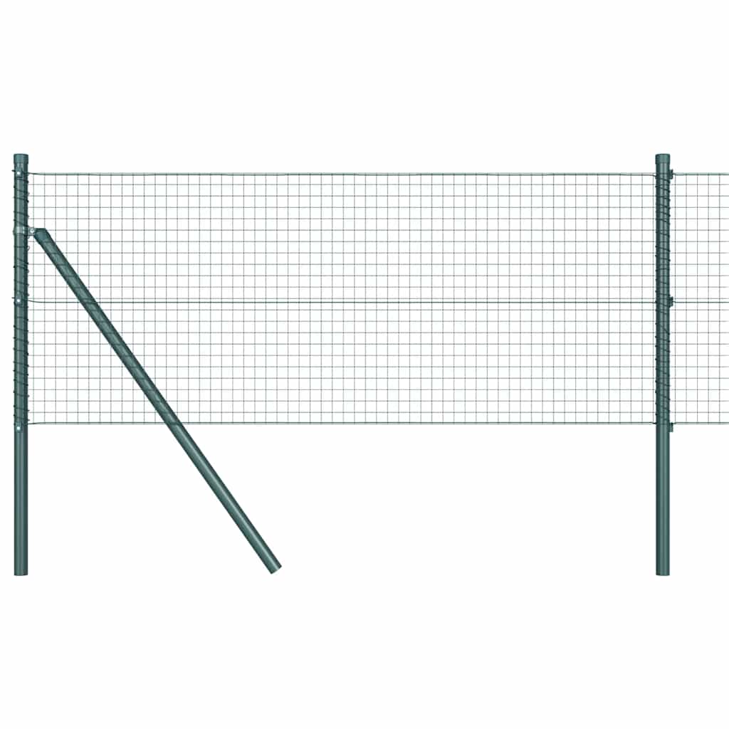 vidaXL Welded Wire Fence Ground Fix 100 x 0.8 m PVC-Coated Steel Green 2