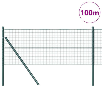 Welded Wire Fence Ground Fix 100 x 0.4 m PVC-Coated Steel Green Length 100 m 2.5 x 2.5 cm mesh
