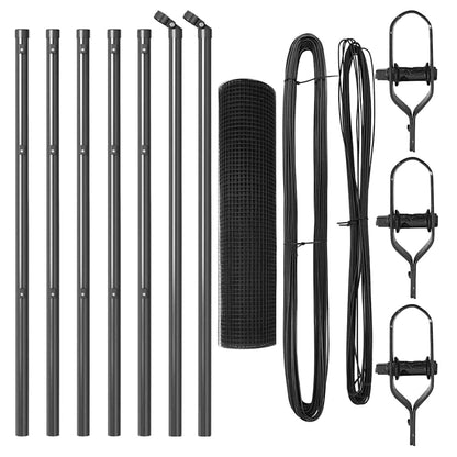 Welded Wire Fence Ground Fix 10 x 1 m PVC-Coated Steel Grey mesh Size 1.2 x 1.2 cm mesh 0.5 m