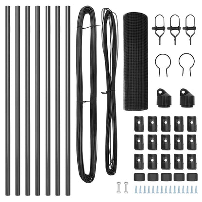 Welded Wire Fence Ground Fix 10 x 1 m PVC-Coated Steel Grey mesh Size 1.2 x 1.2 cm mesh 0.5 m