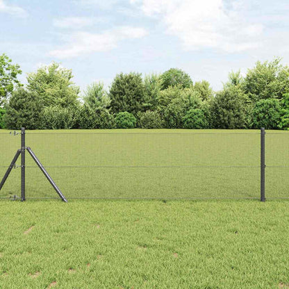 vidaXL Welded Wire Fence Ground Fix 50 x 1 m PVC-Coated Steel Grey mesh Size 1.2 x 1.2 cm mesh