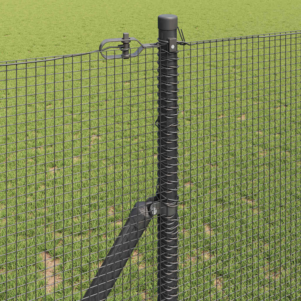 vidaXL Welded Wire Fence Ground Fix 50 x 1.2 m PVC-Coated Steel Grey 4