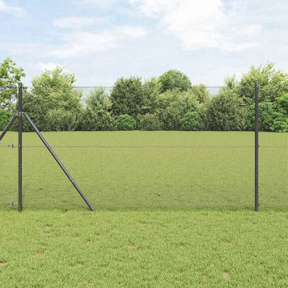 vidaXL Welded Wire Fence Ground Fix 50 x 1.2 m PVC-Coated Steel Grey 1