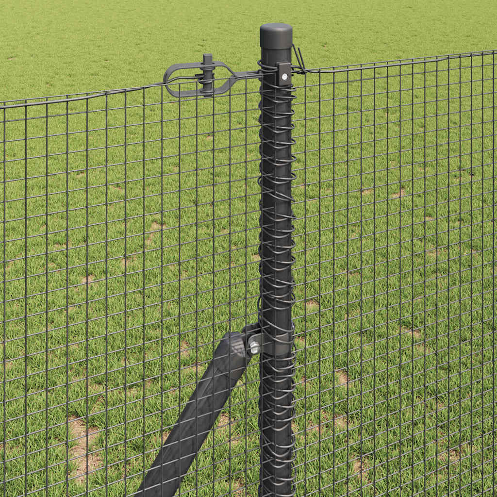 vidaXL Welded Wire Fence Ground Fix 50 x 1.2 m PVC-Coated Steel Grey 4