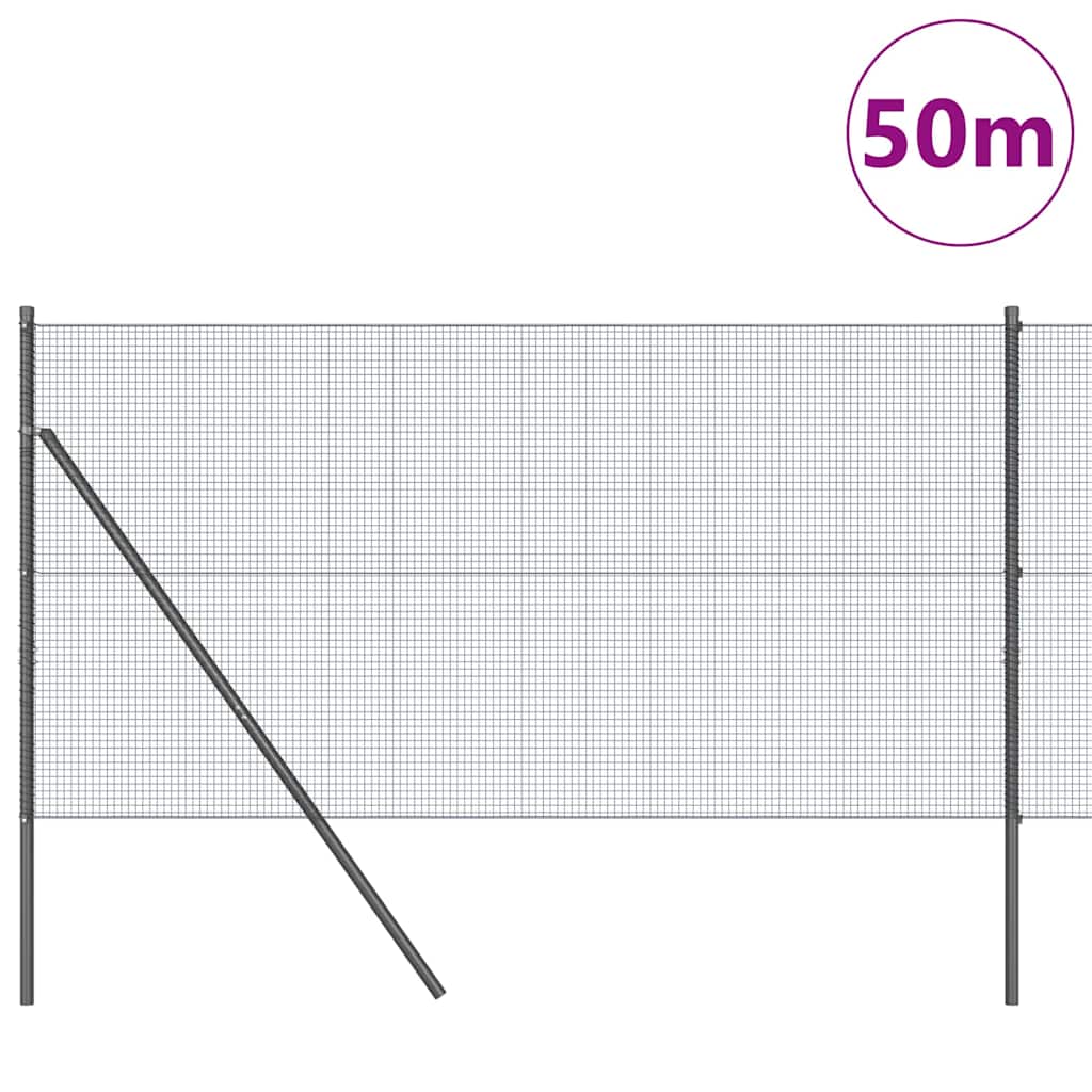 vidaXL Welded Wire Fence Ground Fix 50 x 1.2 m PVC-Coated Steel Grey 3