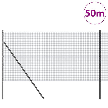 vidaXL Welded Wire Fence Ground Fix 50 x 1.2 m PVC-Coated Steel Grey 3