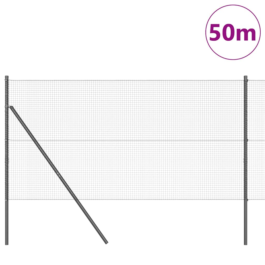 vidaXL Welded Wire Fence Ground Fix 50 x 1.2 m PVC-Coated Steel Grey 3