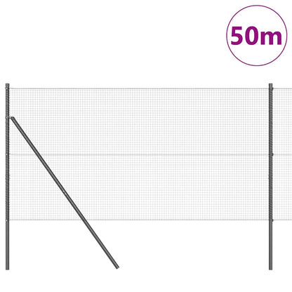 vidaXL Welded Wire Fence Ground Fix 50 x 1.2 m PVC-Coated Steel Grey 3