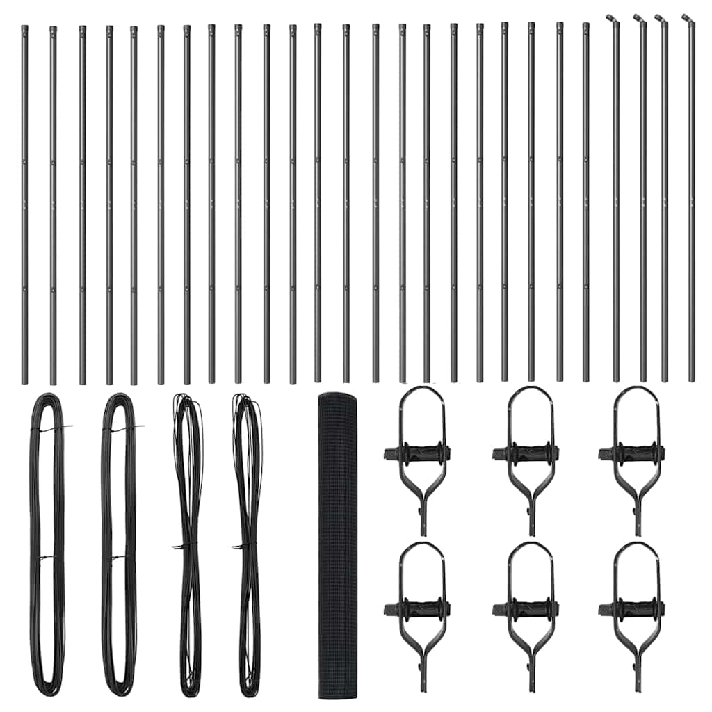 vidaXL Welded Wire Fence Ground Fix 50 x 1.4 m PVC-Coated Steel Grey 5