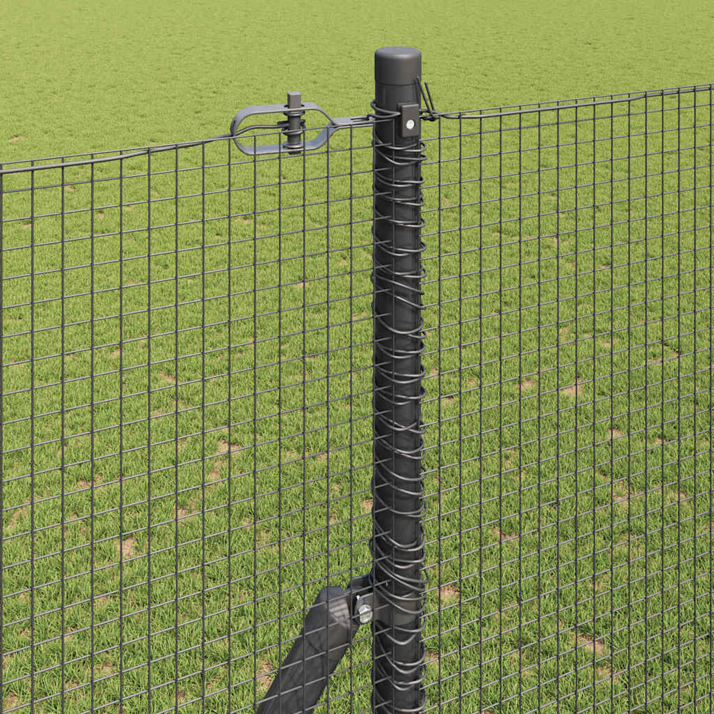 vidaXL Welded Wire Fence Ground Fix 50 x 1.4 m PVC-Coated Steel Grey 4