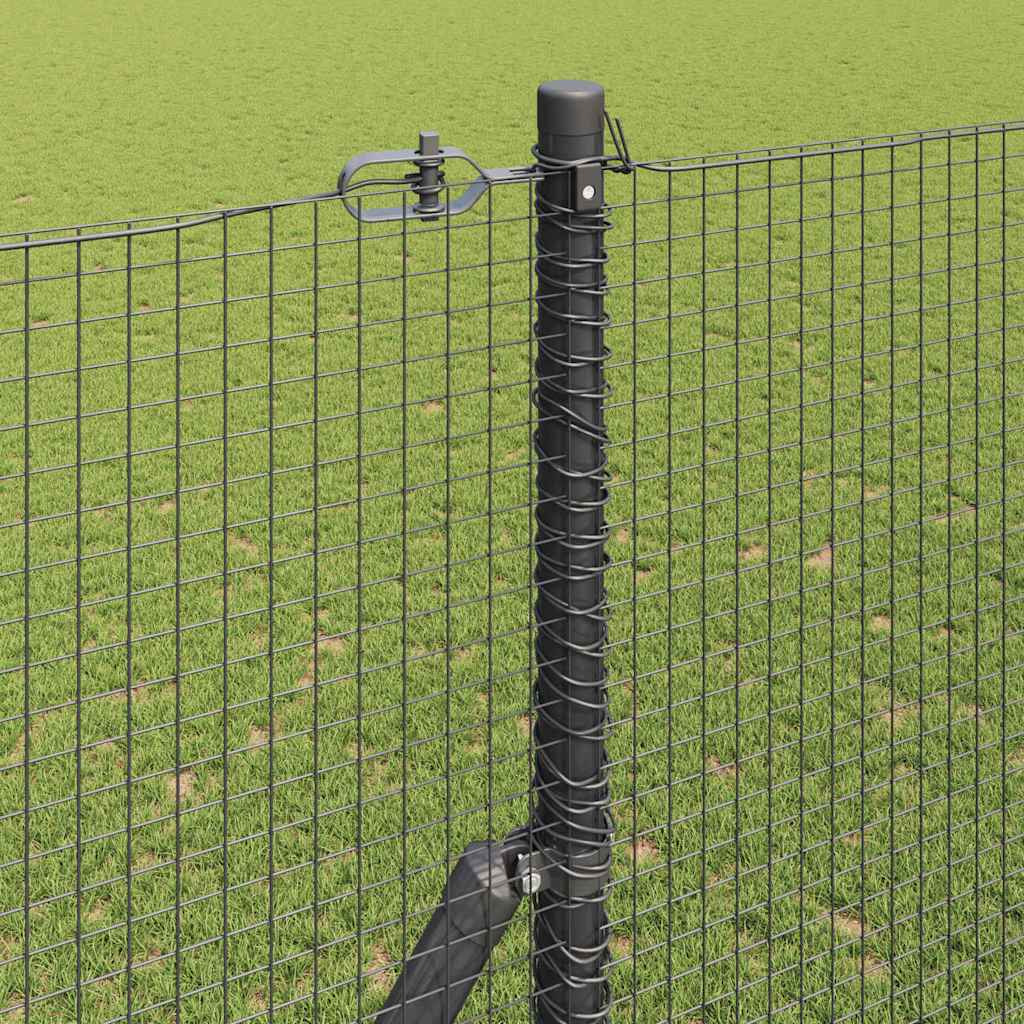 vidaXL Welded Wire Fence Ground Fix 50 x 1.4 m PVC-Coated Steel Grey 4