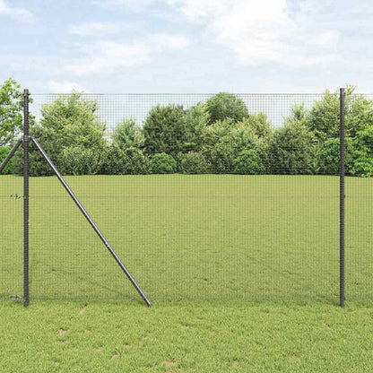 vidaXL Welded Wire Fence Ground Fix 50 x 1.4 m PVC-Coated Steel Grey 1