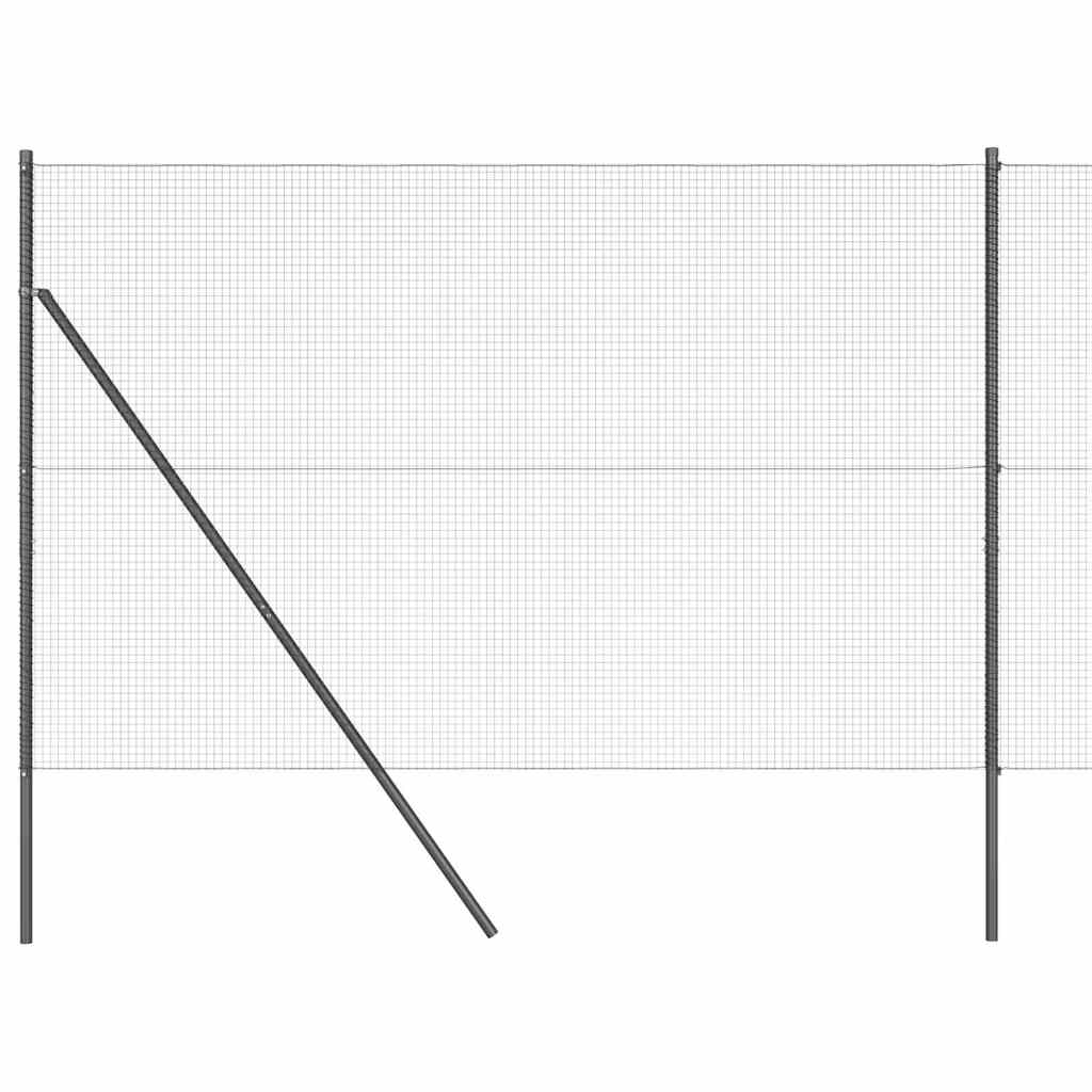 vidaXL Welded Wire Fence Ground Fix 50 x 1.4 m PVC-Coated Steel Grey 2