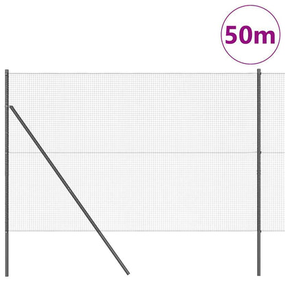 vidaXL Welded Wire Fence Ground Fix 50 x 1.4 m PVC-Coated Steel Grey 3