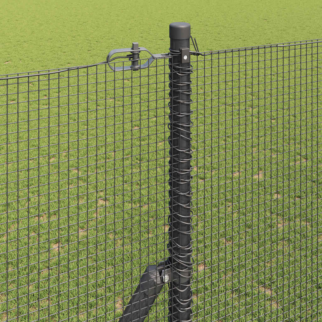 vidaXL Welded Wire Fence Ground Fix 50 x 1.5 m PVC-Coated Steel Grey 4
