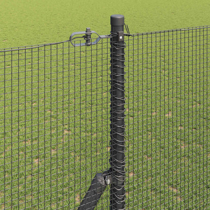 vidaXL Welded Wire Fence Ground Fix 50 x 1.5 m PVC-Coated Steel Grey 4
