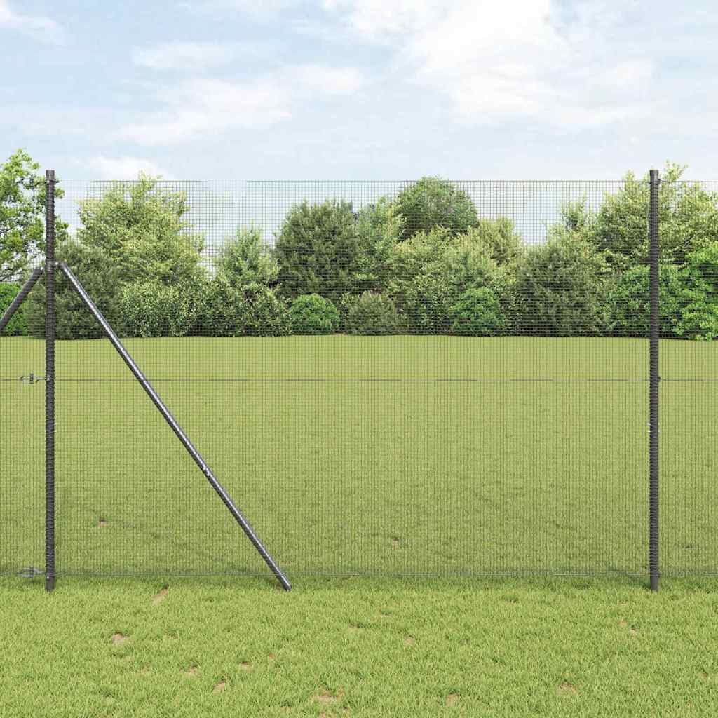 vidaXL Welded Wire Fence Ground Fix 50 x 1.5 m PVC-Coated Steel Grey 1