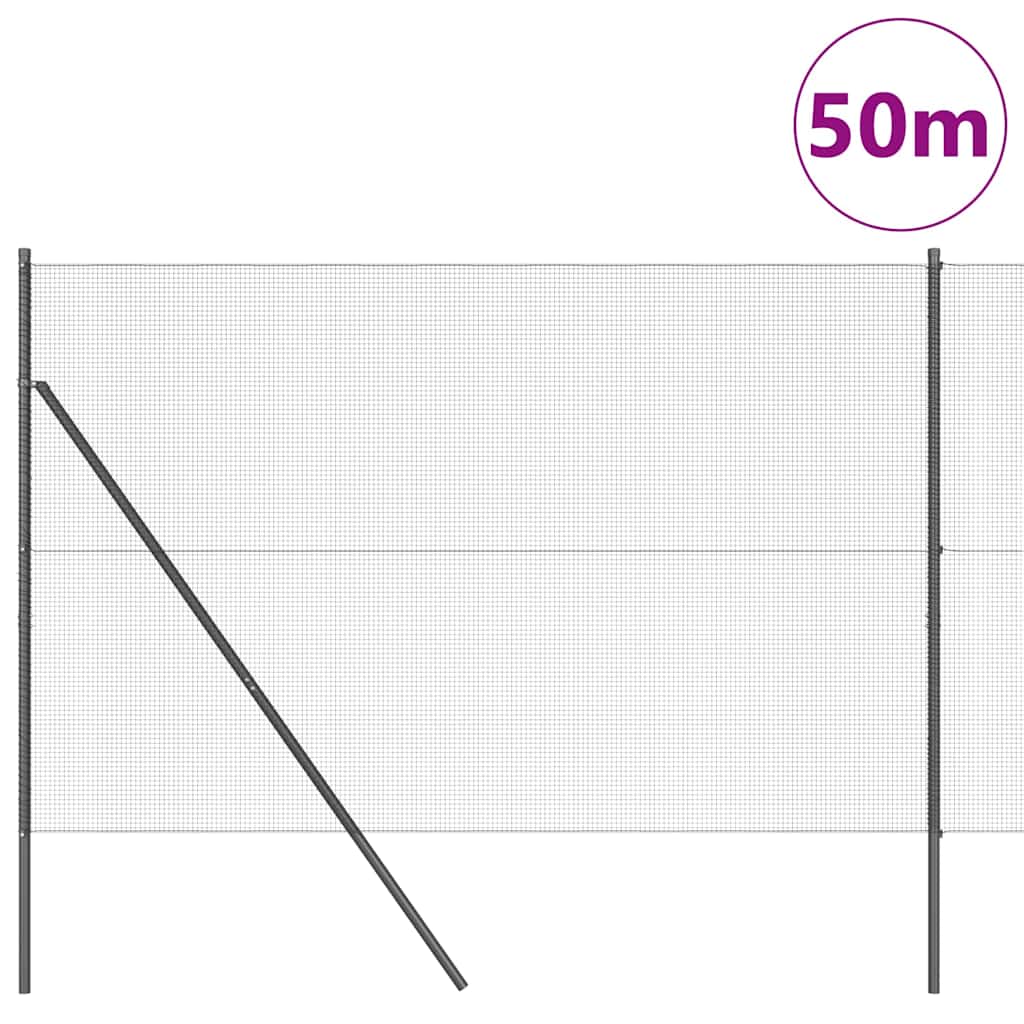 vidaXL Welded Wire Fence Ground Fix 50 x 1.5 m PVC-Coated Steel Grey 3