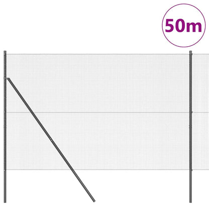 vidaXL Welded Wire Fence Ground Fix 50 x 1.5 m PVC-Coated Steel Grey 3