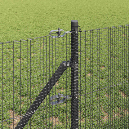 vidaXL Welded Wire Fence Ground Fix 100 x 0.8 m PVC-Coated Steel Grey 4