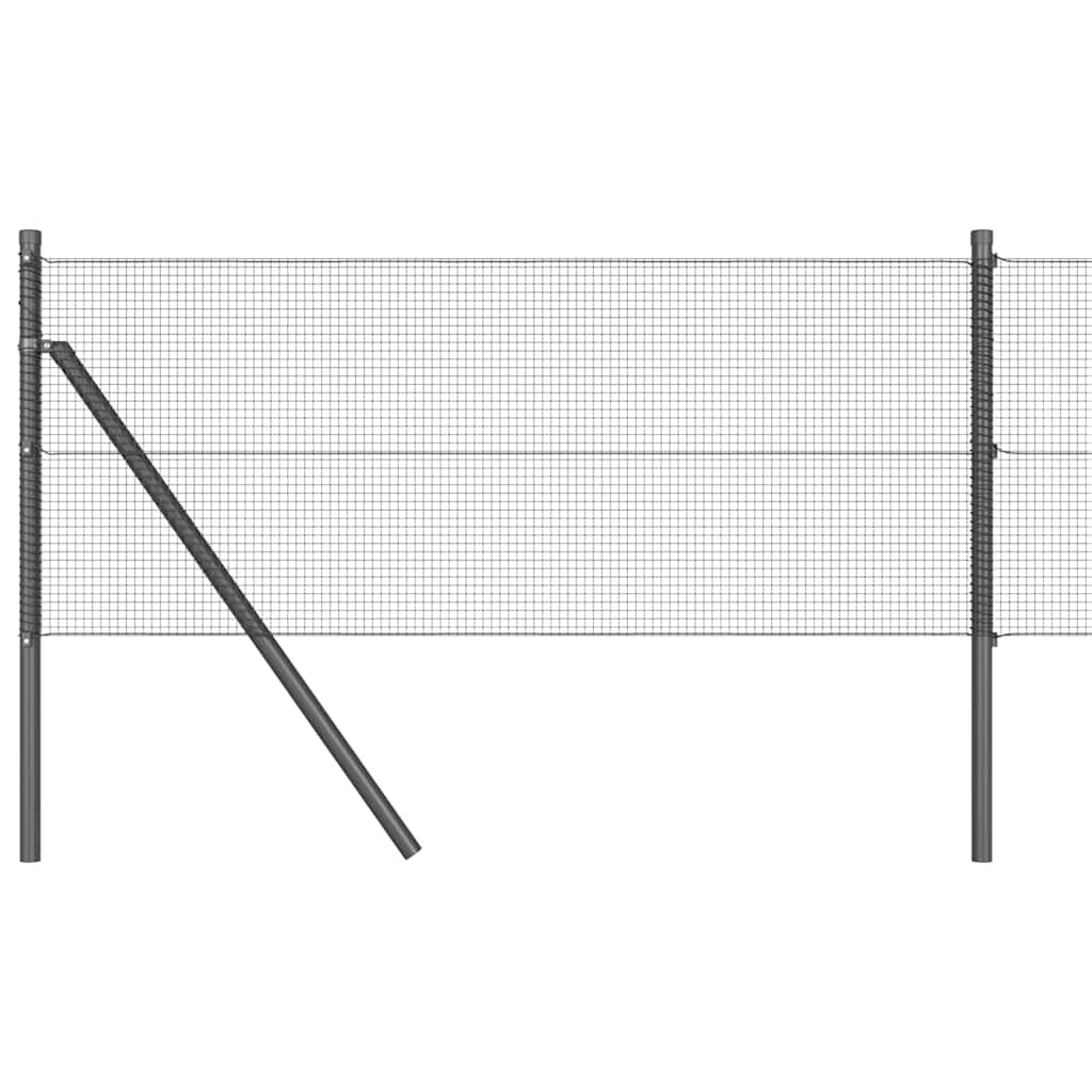 vidaXL Welded Wire Fence Ground Fix 100 x 0.8 m PVC-Coated Steel Grey 2