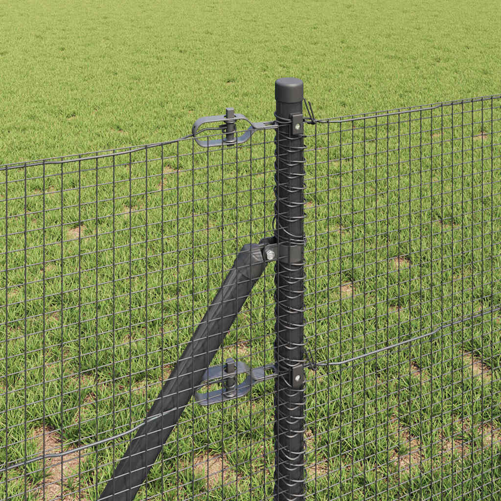 vidaXL Welded Wire Fence Ground Fix 100 x 0.8 m PVC-Coated Steel Grey 4