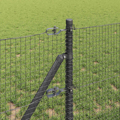 vidaXL Welded Wire Fence Ground Fix 100 x 0.8 m PVC-Coated Steel Grey 4