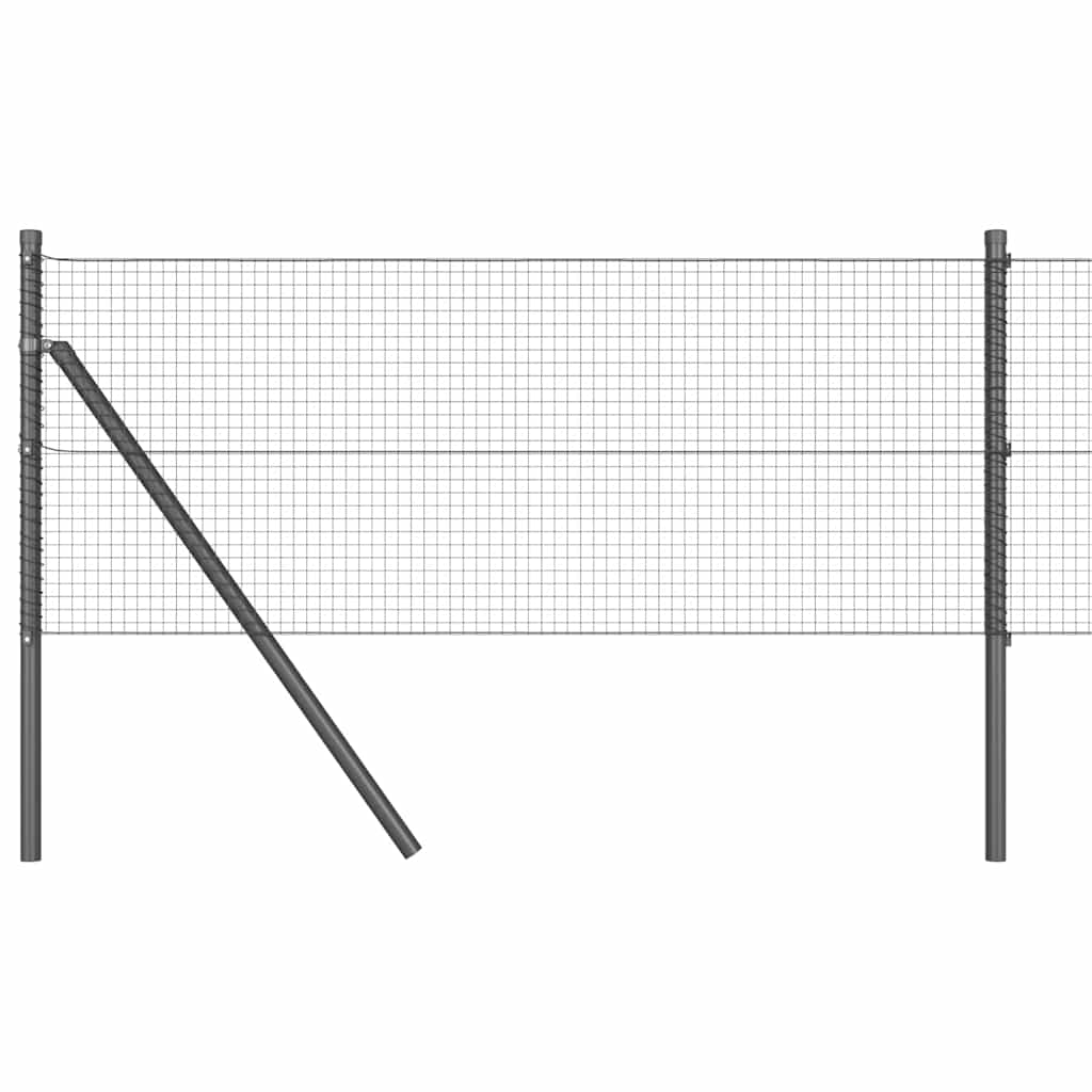 vidaXL Welded Wire Fence Ground Fix 100 x 0.8 m PVC-Coated Steel Grey 2